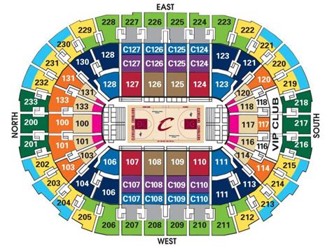 cavs seating chart with rows